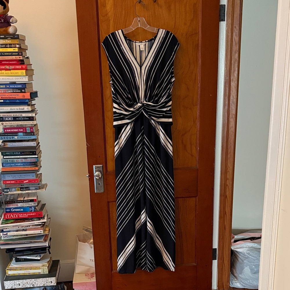 London Times Black and White Maxi Dress